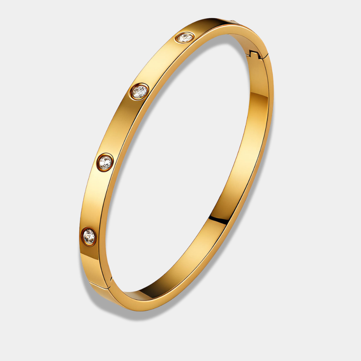Silver Bangle Bracelet Eithne with Zirconia