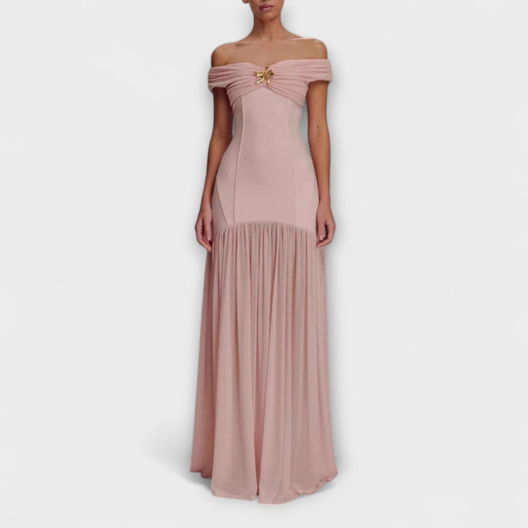 Maelie - Rosa trägerloses Bodycon-Maxikleid