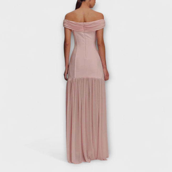 Maelie - Rosa trägerloses Bodycon-Maxikleid