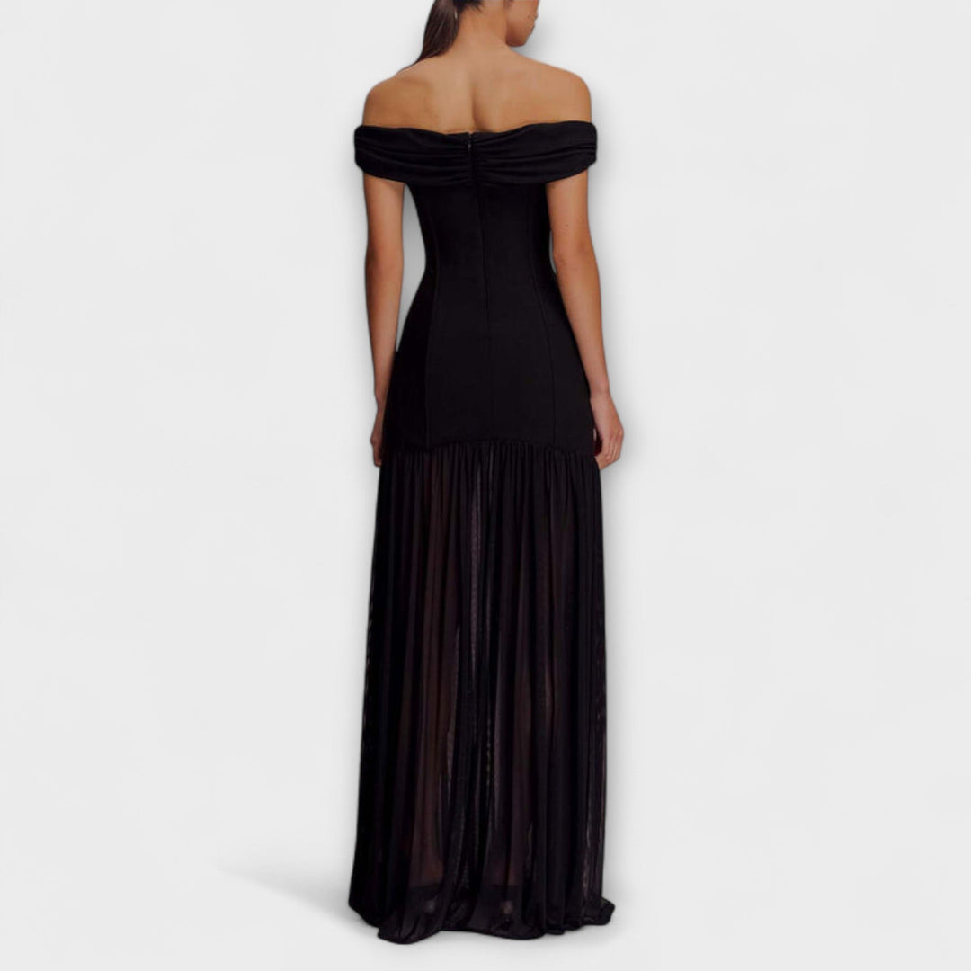 Maelie - Rosa trägerloses Bodycon-Maxikleid