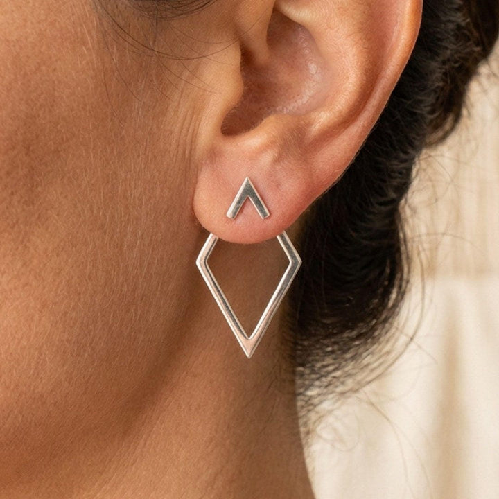Gold Stud Earrings Caoimhe with Open Triangle