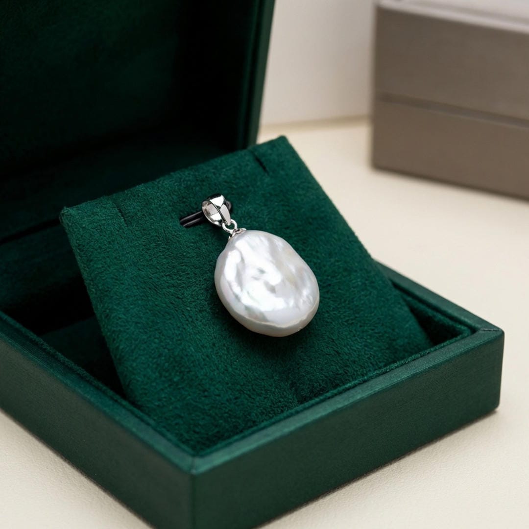 Pearl Necklace Dingle with Baroque Drop
