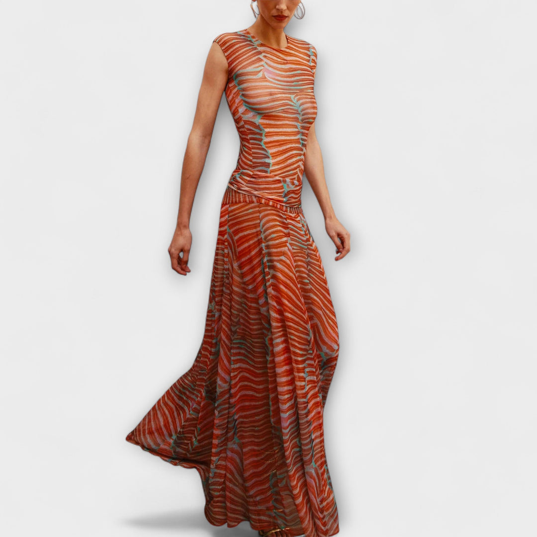 Phoenix - Oranges Set mit Wellenmuster