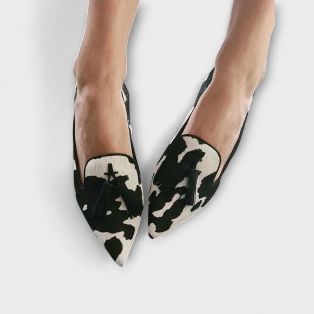 Juliane - Leoparden-Slipper mit Quasten