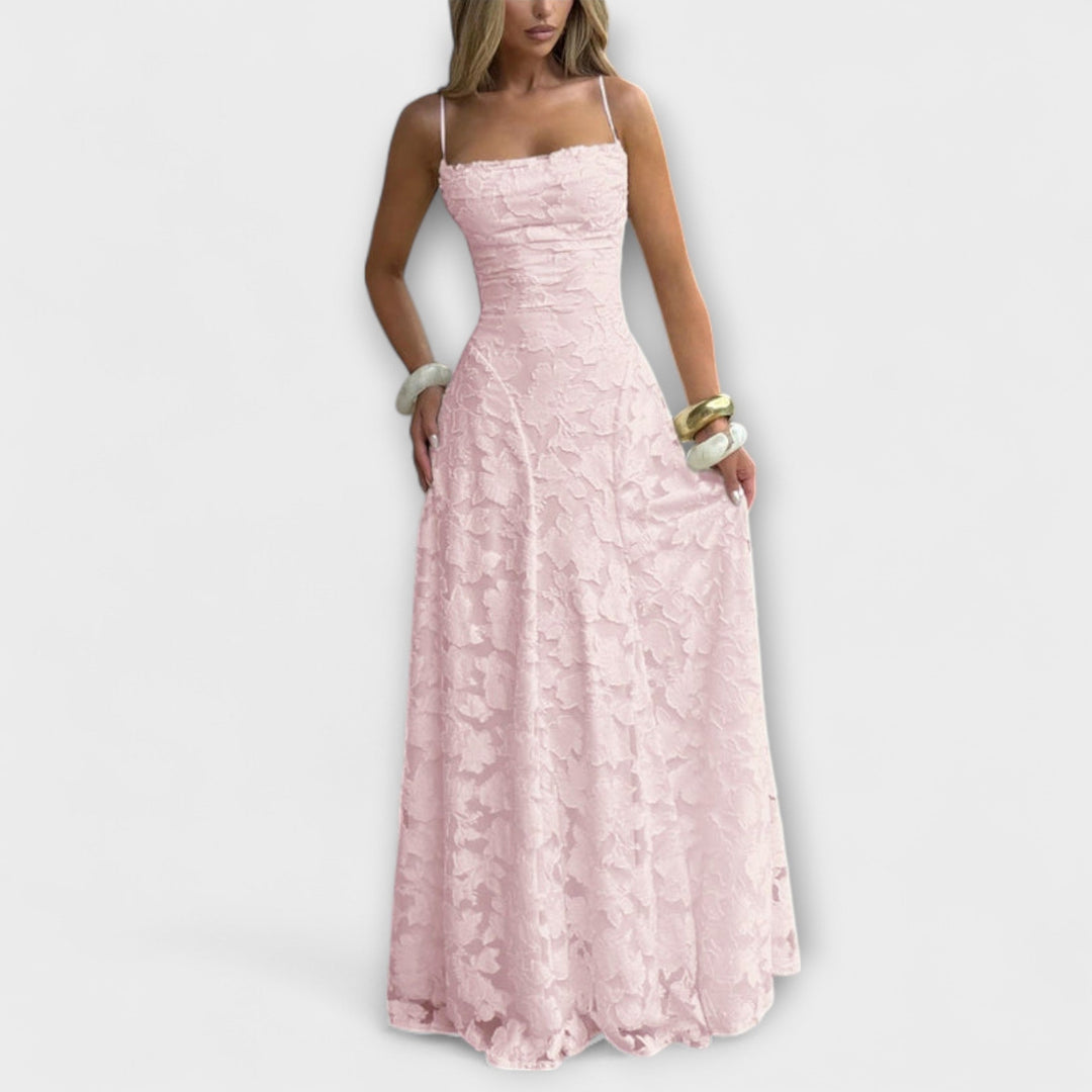 Emberly - Weisses Jacquard-Maxikleid