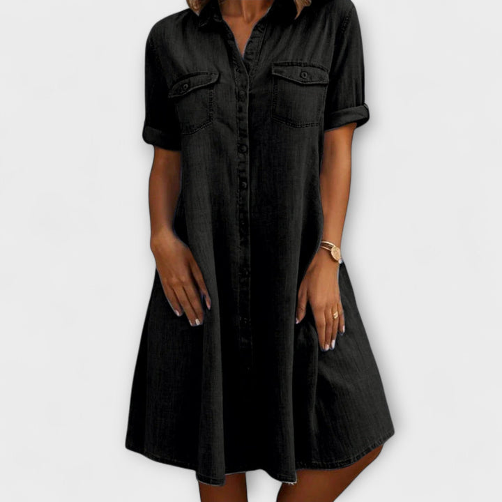 Casual A-Linien-Kleid in Jeansblau