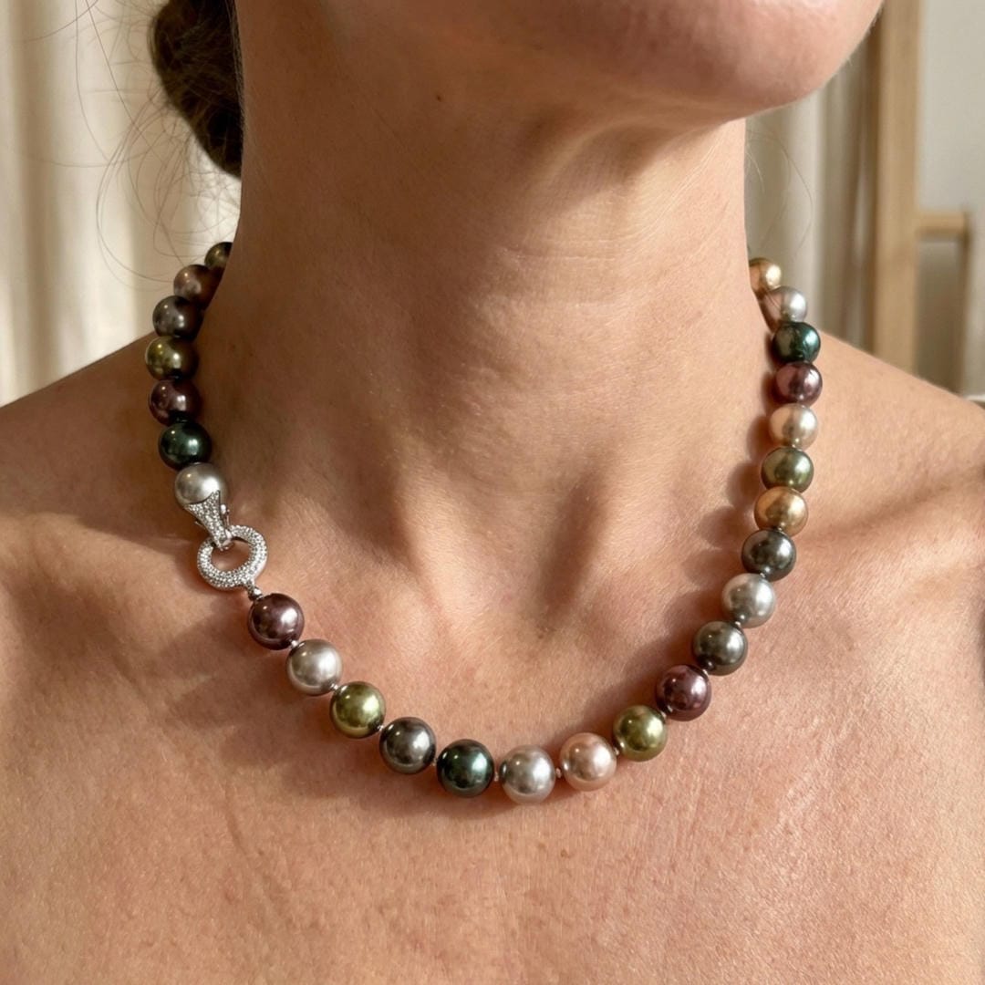 Pearl Beaded Necklace Kenmare with Multicolour Pearls