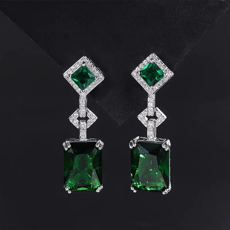 Silver Necklace Set Órla with Emerald