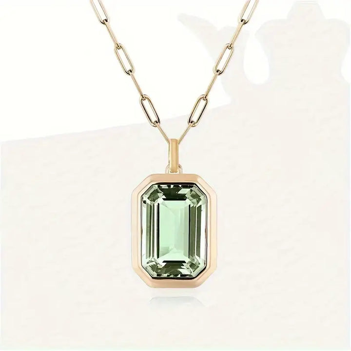 Rose Gold Necklace Saoirse with Emerald