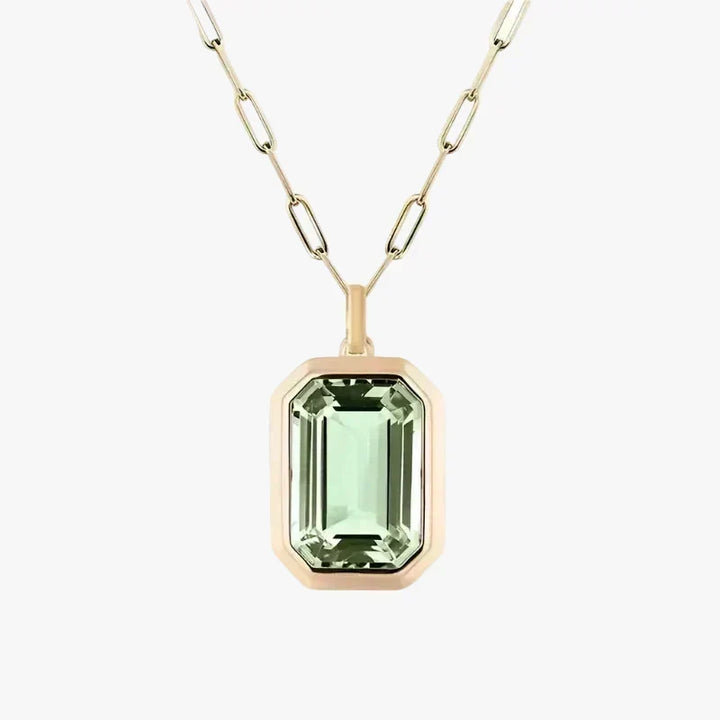Rose Gold Necklace Saoirse with Emerald