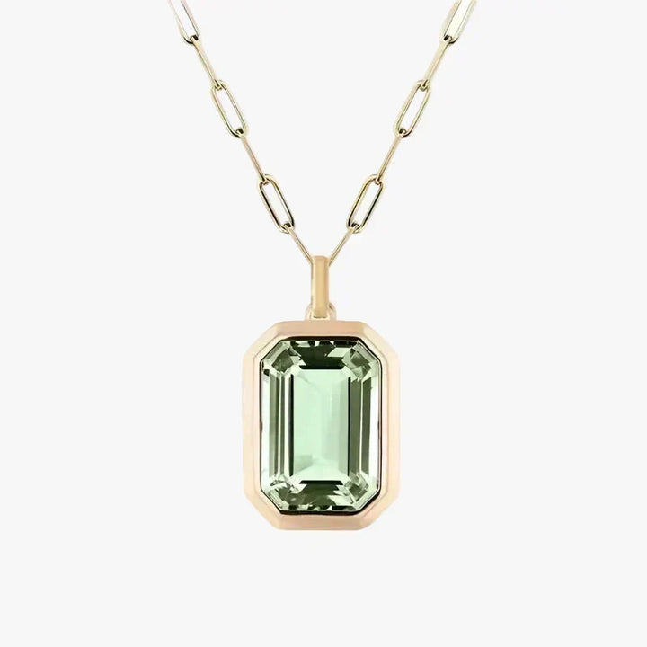 Rose Gold Necklace Niamh with Emerald
