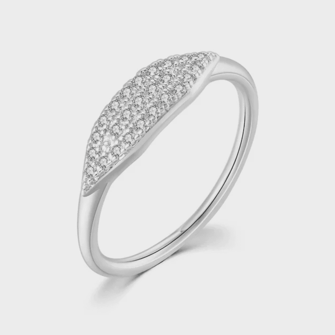 Gold Stacking Ring Caoimhe with Pavé Crystals