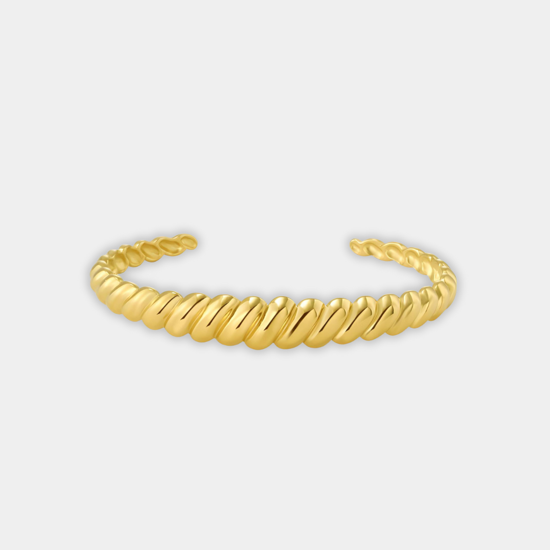 Silver Cuff Bracelet Aoife with Twisted Rope Design