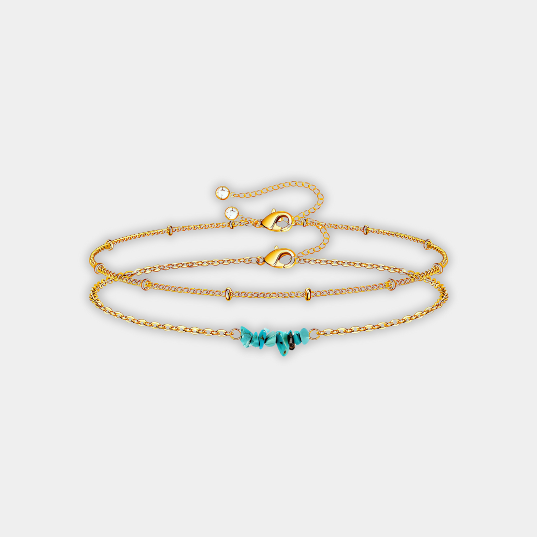 Gold Chain Bracelet Deirdre with Turquoise
