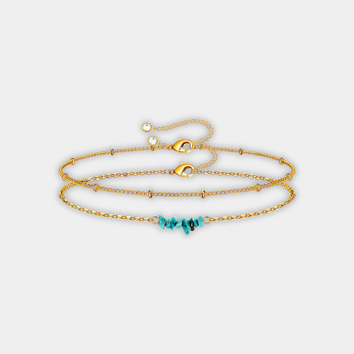 Gold Chain Bracelet Deirdre with Turquoise