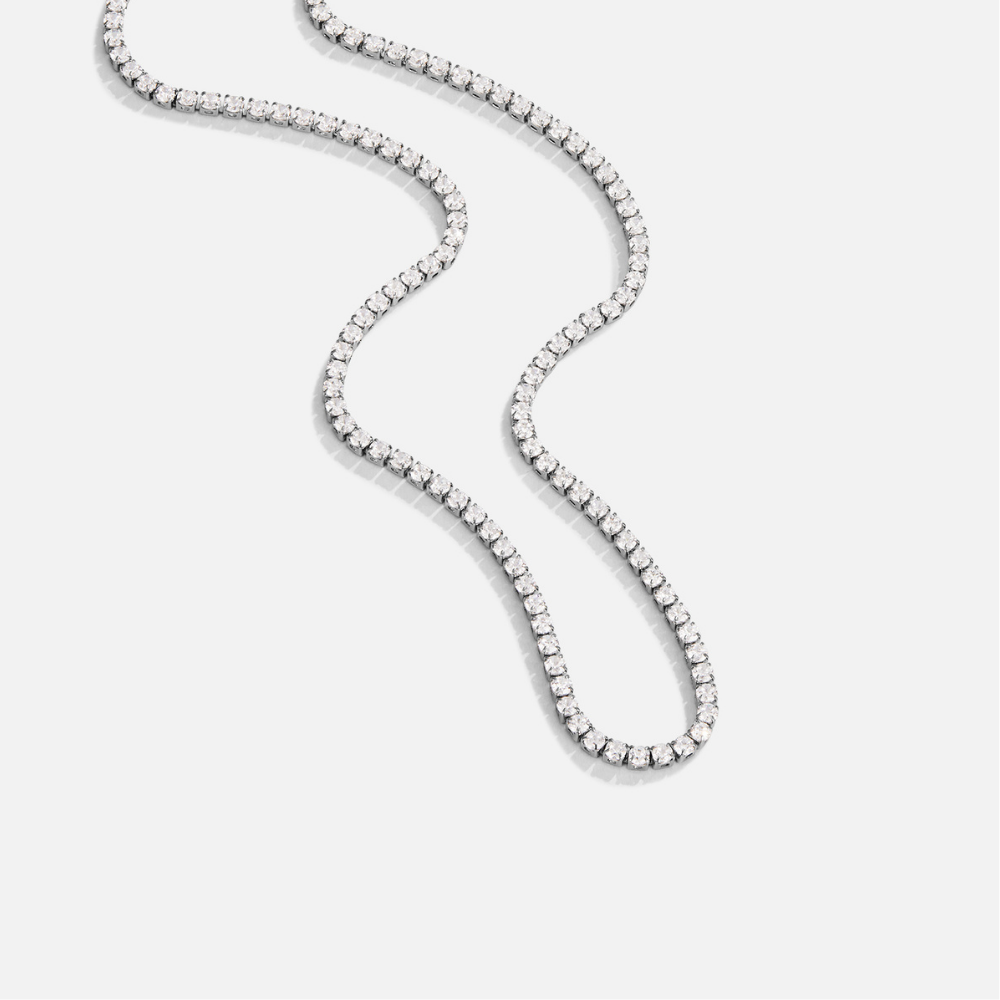 Silver Crystal Necklace Maeve with Zirconia