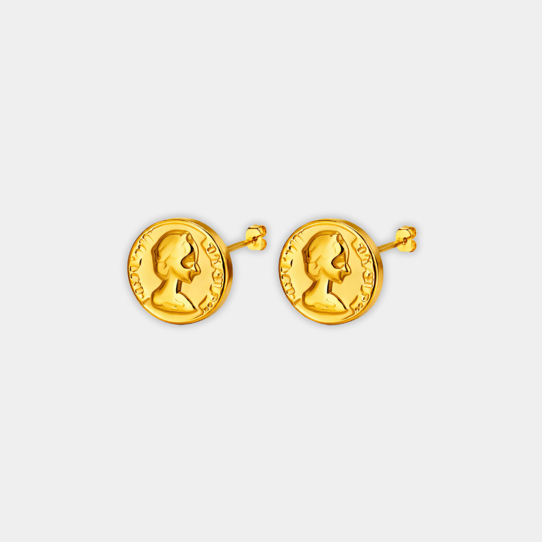 Gold Cameo Stud Earrings Órla