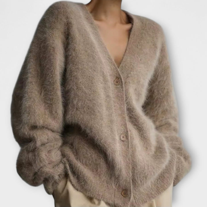 Lilla - Beige kuschelige Jacke