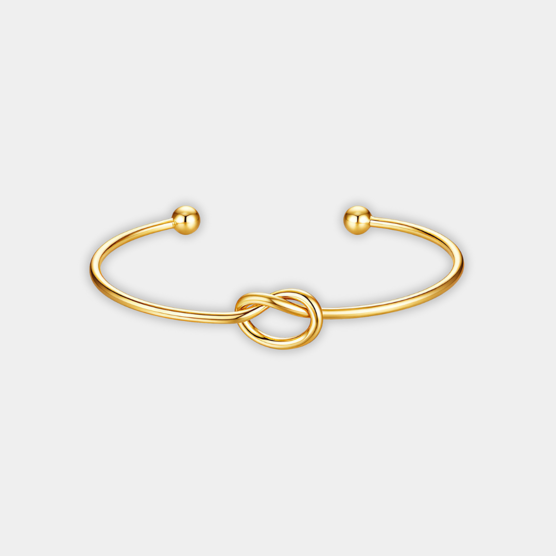 Gold Cuff Bracelet Sinéad with Love Knot