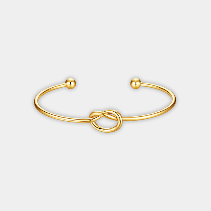 Gold Cuff Bracelet Sinéad with Love Knot