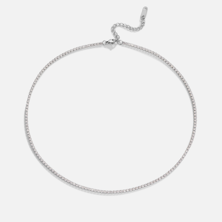 Silver Crystal Necklace Maeve with Zirconia