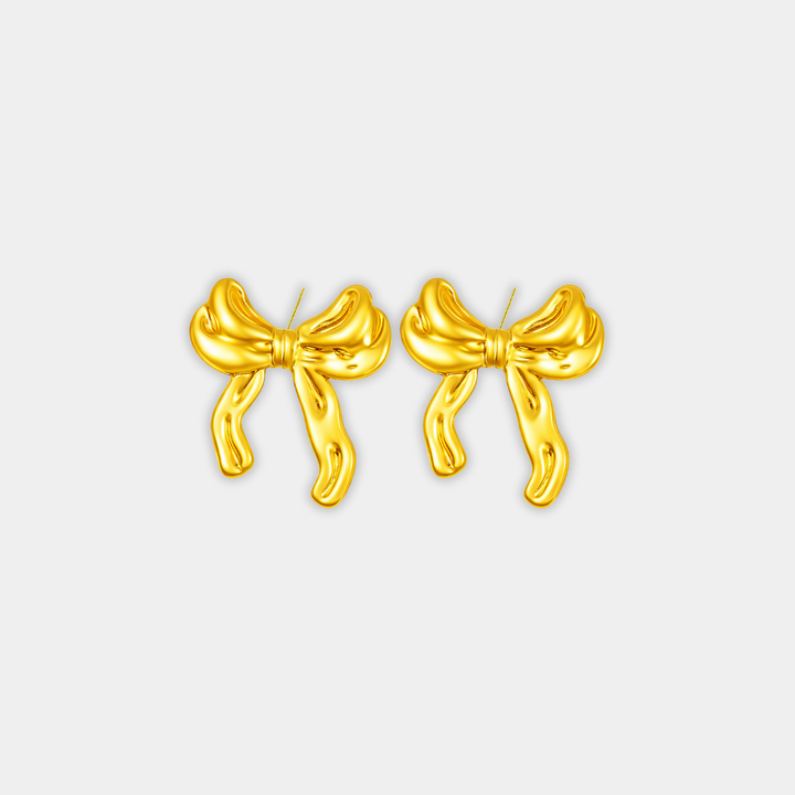 Gold Bow Stud Earrings Ríona
