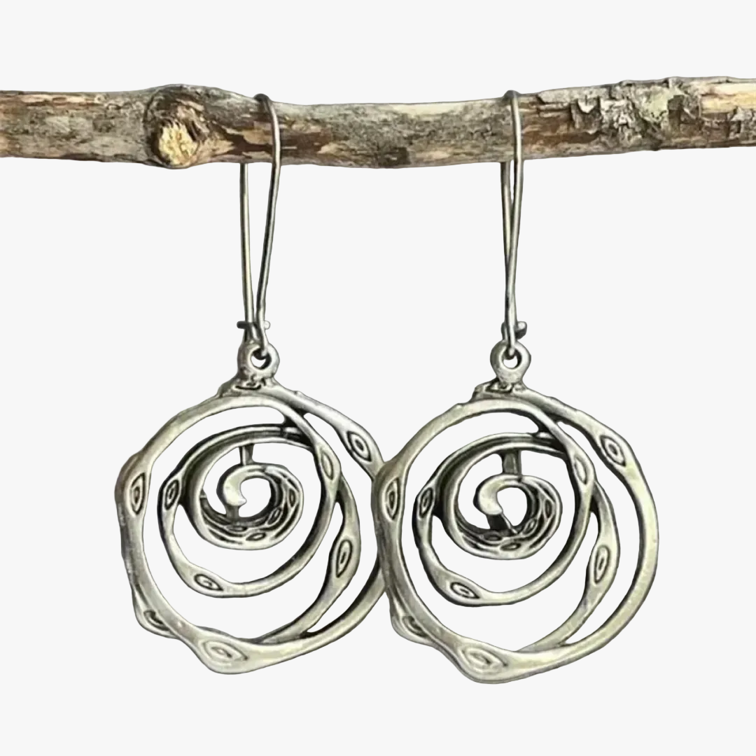 Silver Spiral Drop Earrings Fionnuala
