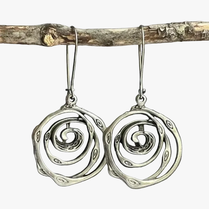 Silver Spiral Drop Earrings Fionnuala