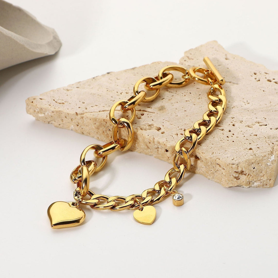 Gold Chain Bracelet Treasa with Heart