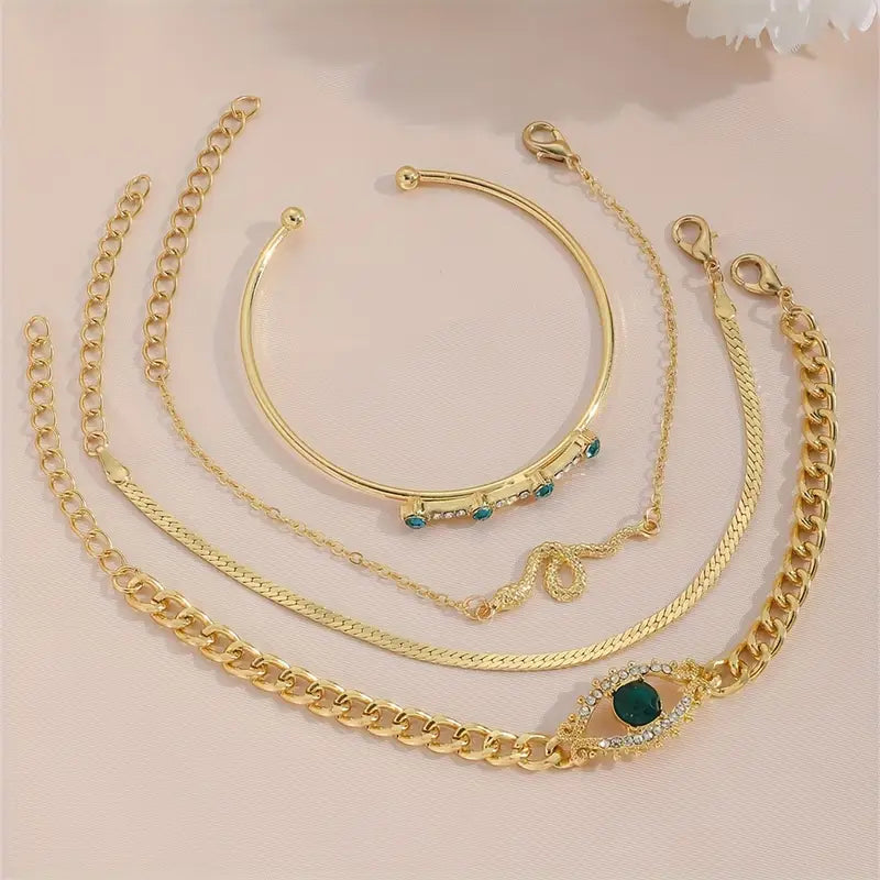 Gold Chain Bracelet Sinéad with Evil Eye
