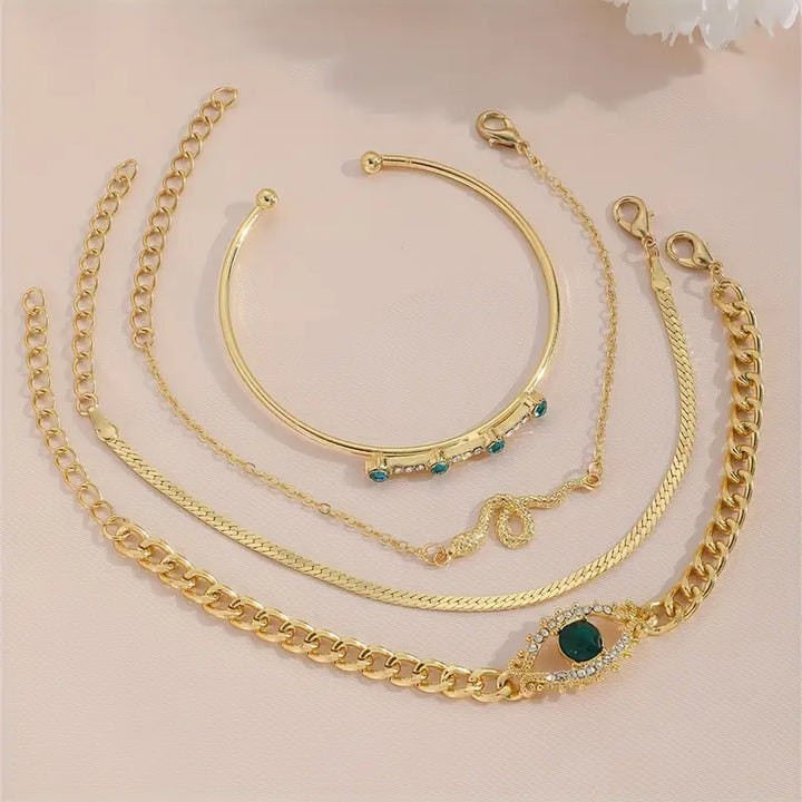 Gold Chain Bracelet Sinéad with Evil Eye