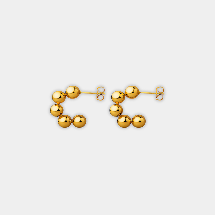Gold Beaded Hoop Earrings Fiadh