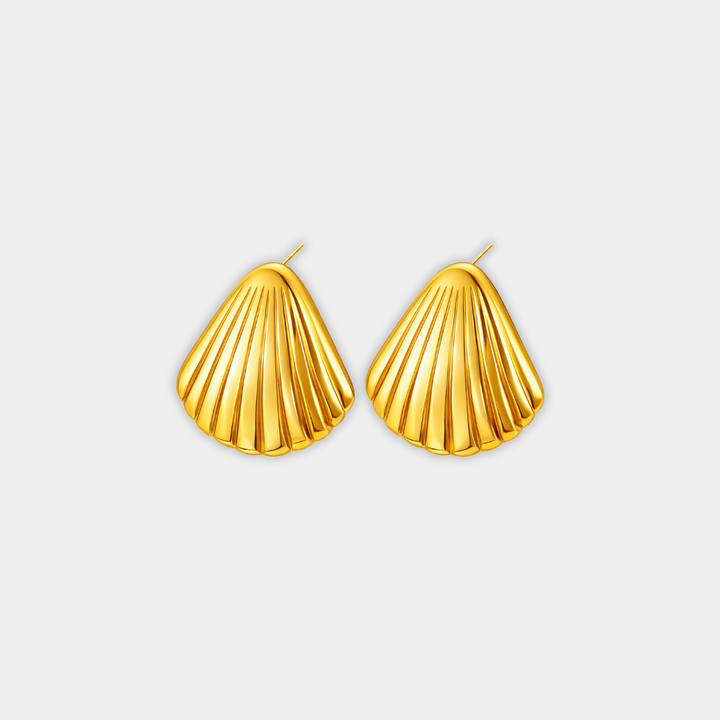 Gold Shell Drop Earrings Nuala