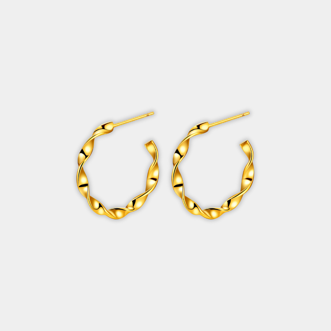 Gold Twisted Hoop Earrings Eithne