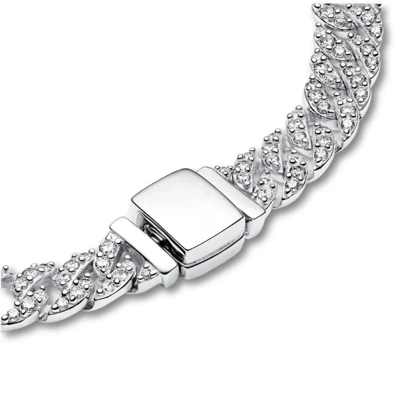 Silver Chain Bracelet Aoibhinn with Crystal Pavé