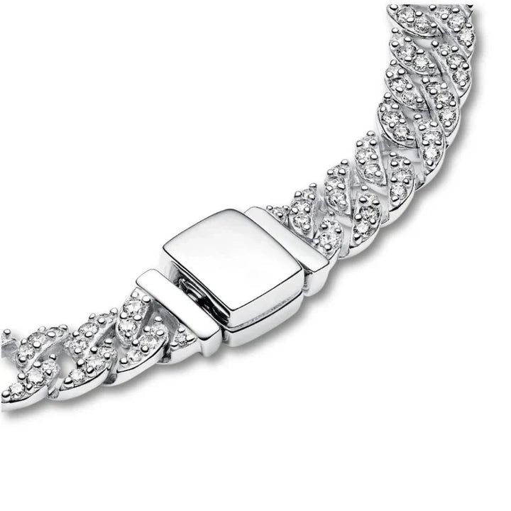 Silver Chain Bracelet Aoibhinn with Crystal Pavé