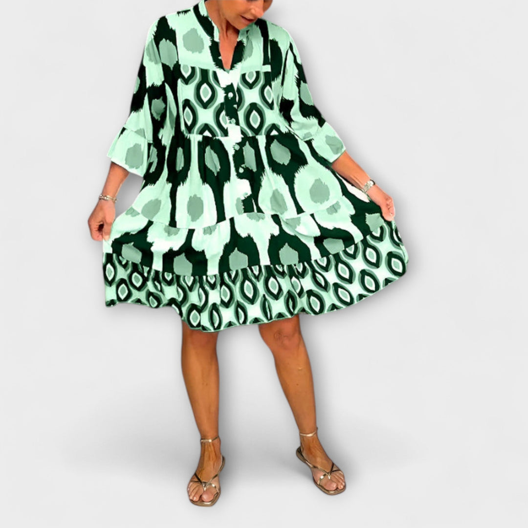 Lavira - Schickes Midikleid mit Ikat-Muster