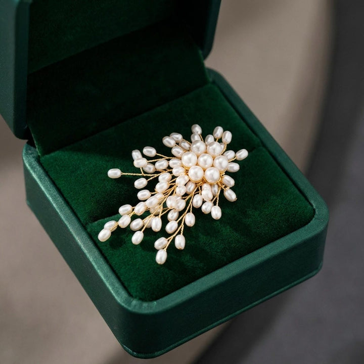 Luxurious Pearl Cascade Brooch