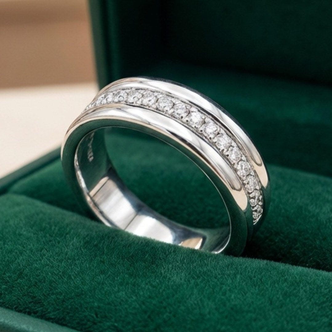 Gold Ring Set Galway with Crystals