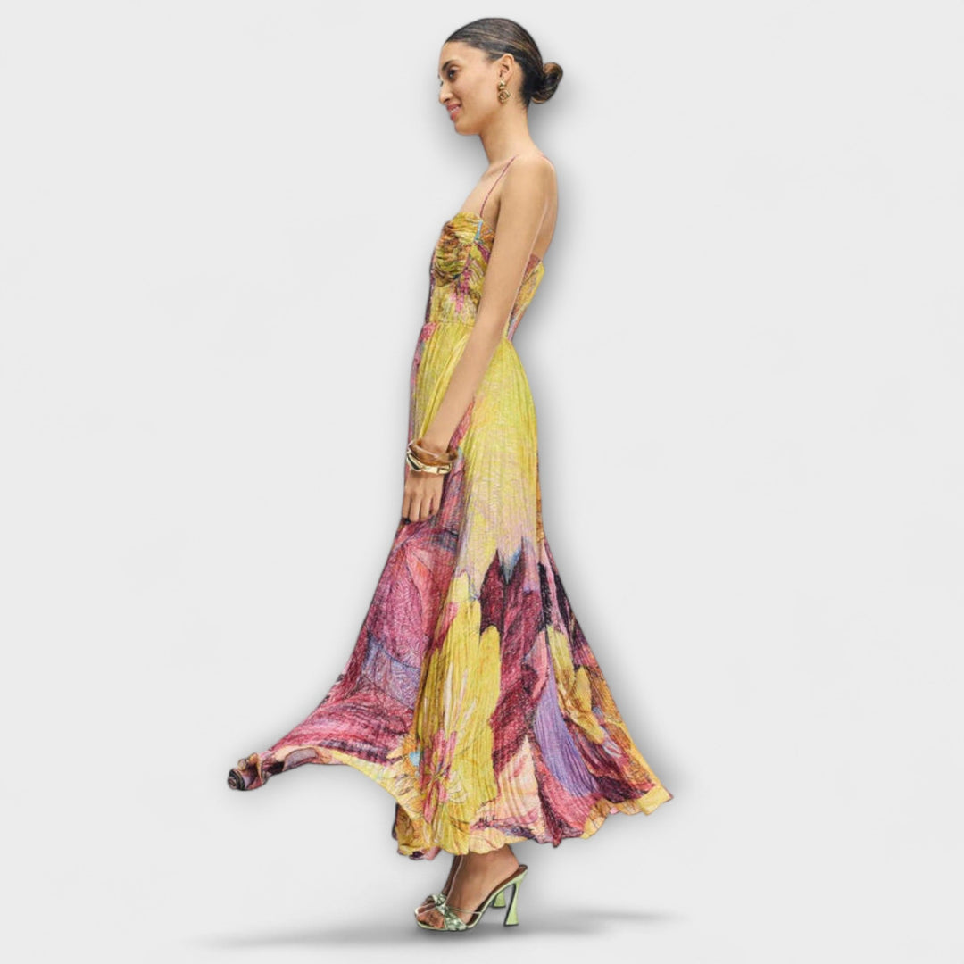 Kiara - Buntes Maxikleid mit Ikat-Druck