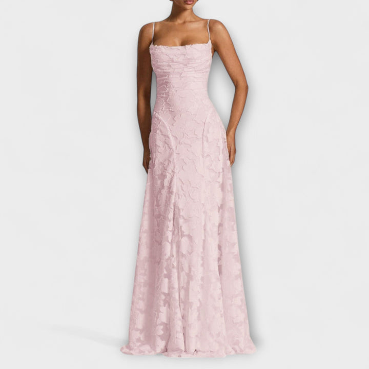 Emberly - Weisses Jacquard-Maxikleid