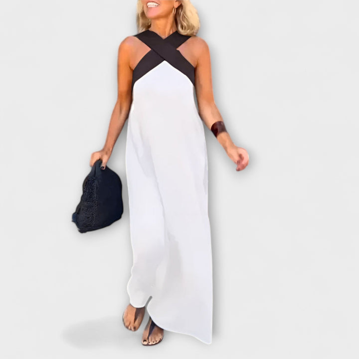 Delphine - Dunkelblauer Crossover-Jumpsuit