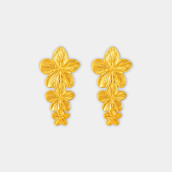 Gold Flower Drop Earrings Ciara