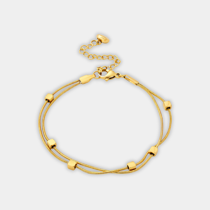 Silver Chain Bracelet Méabh with Cube Beads