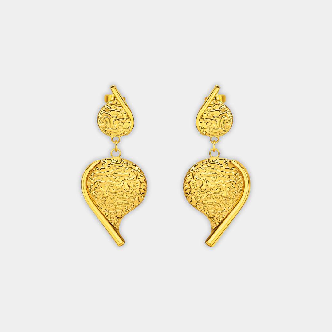 Gold Drop Earrings Caoimhe with Teardrops