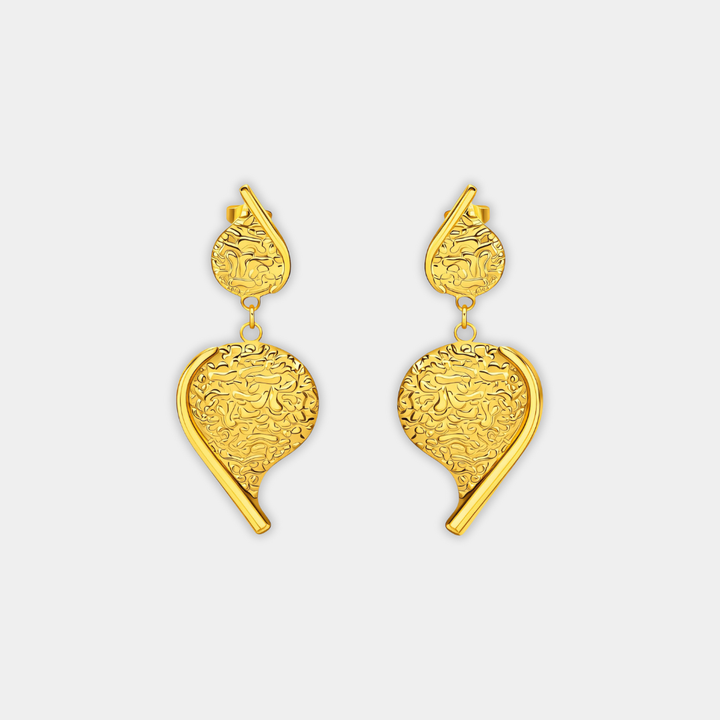 Gold Drop Earrings Caoimhe with Teardrops