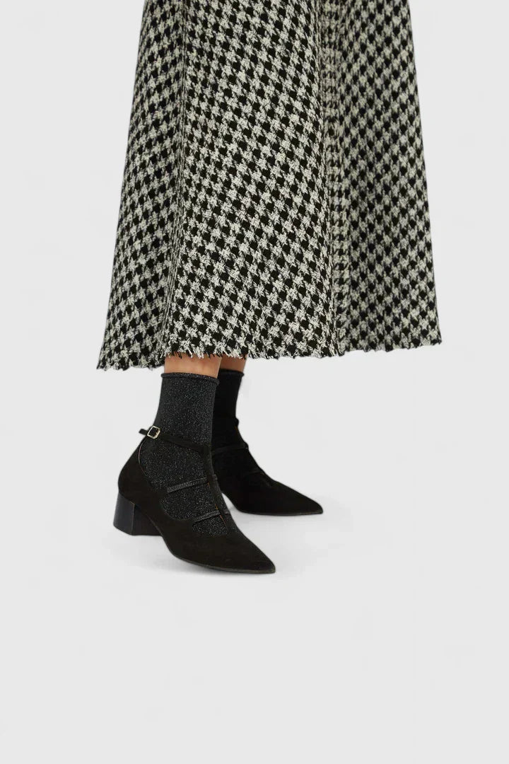 Lieselotte - Schwarze T-Steg-Pumps