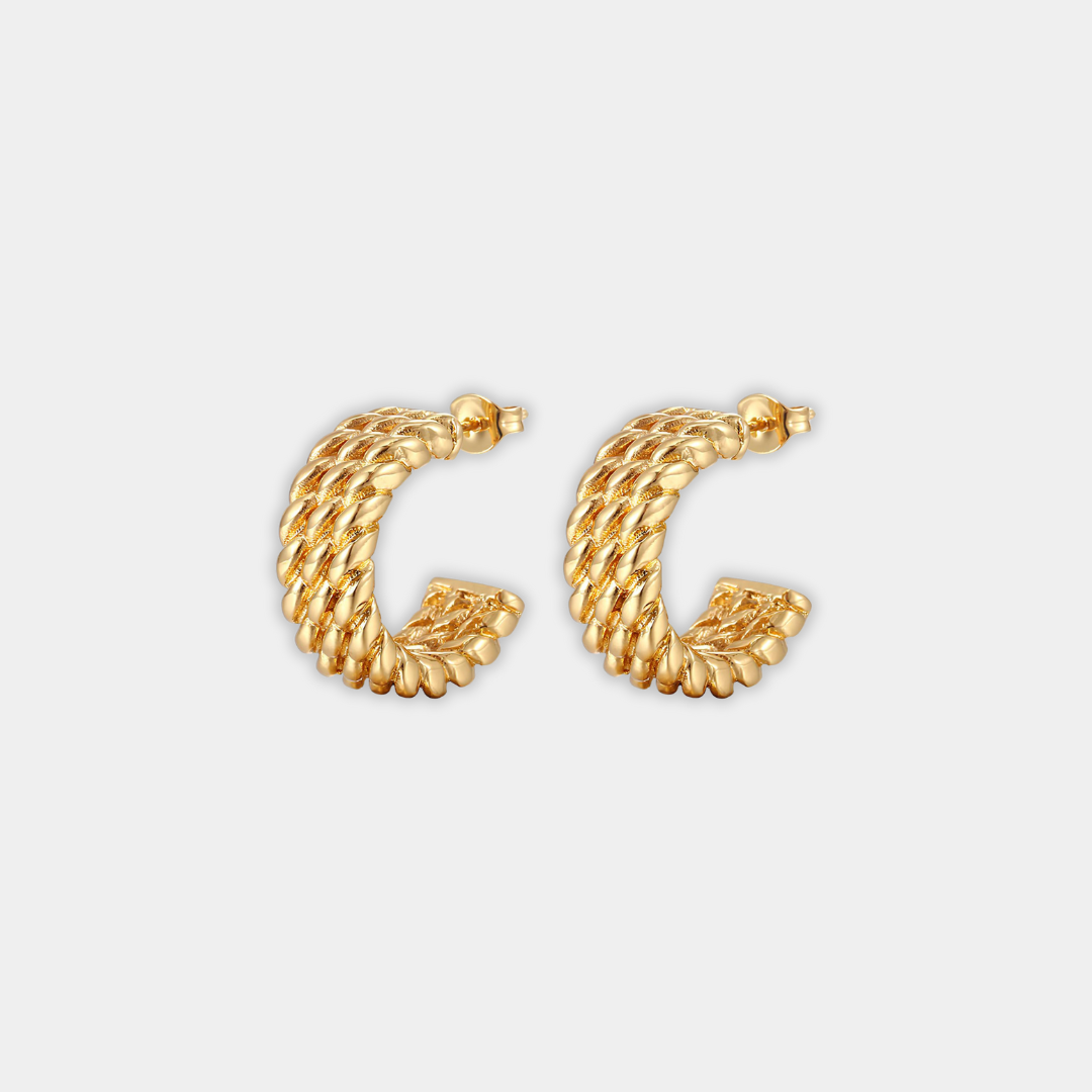 Gold Rope Hoop Earrings Sadhbh
