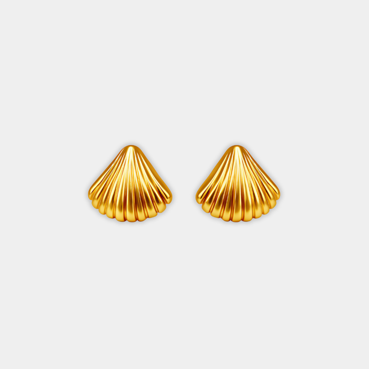 Gold Shell Stud Earrings Dervla