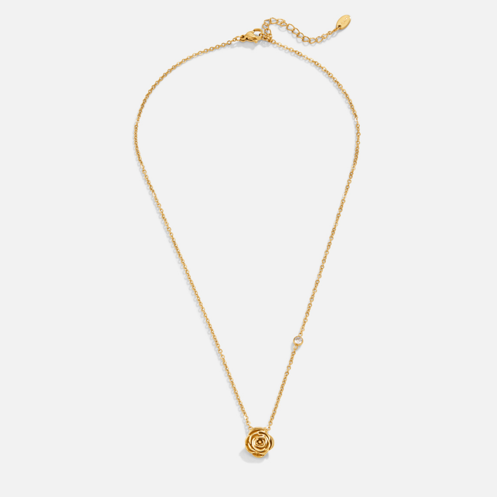 Gold Necklace Sorcha with Rose Motif